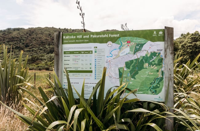 Sign of map for Kaitoke Hill and Pakuratahi Forest