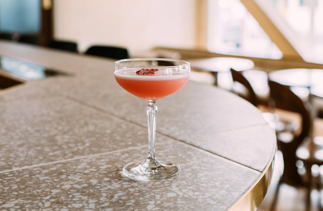 Pink Cocktail at Bar.