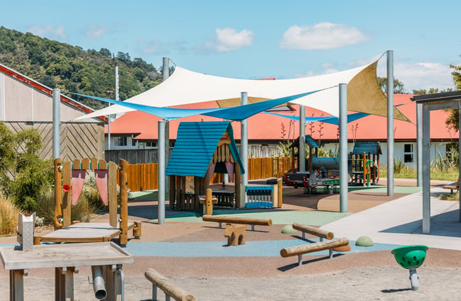 A colourful outdoor playground.