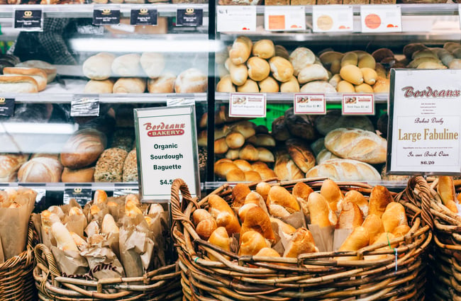 Bread in baskets.