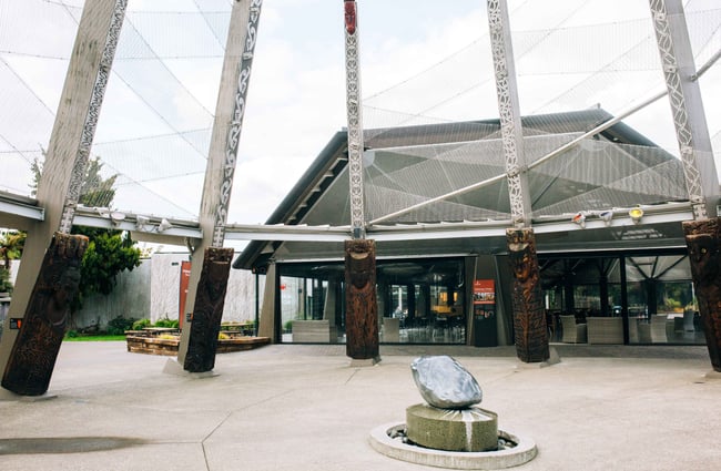 Entrance to the New Zealand Māori Arts and Crafts Institute.