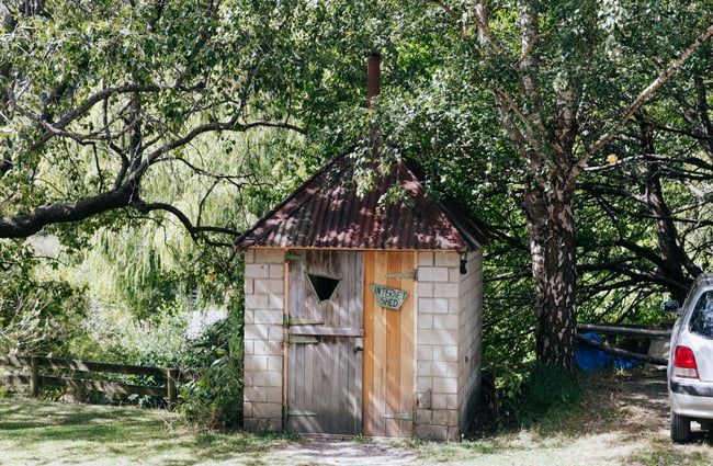 A small shed at Okuti Garden in Little River.