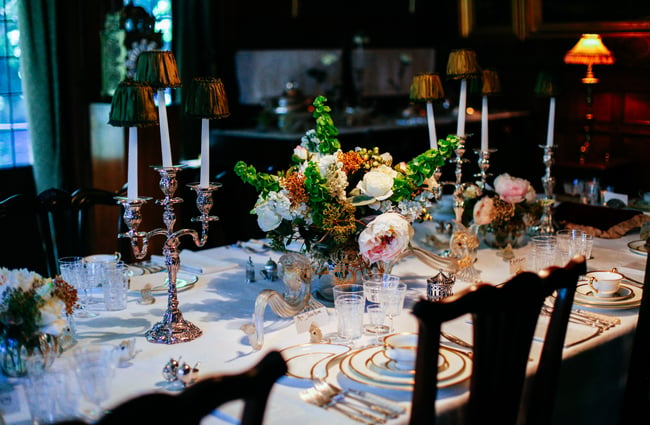 A table setting in the dining room.