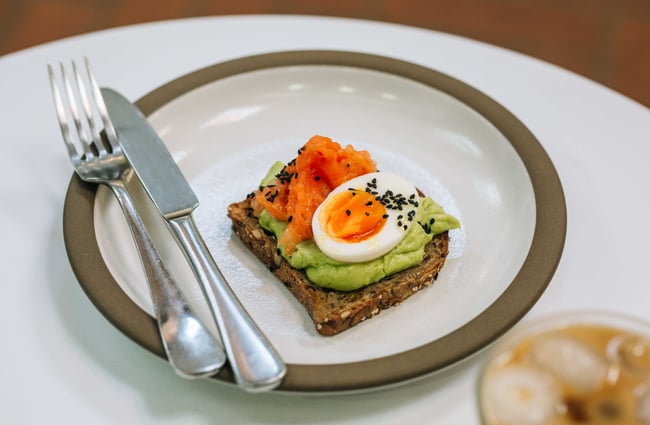 Salmon, avocado and egg on toast from Ozone Coffee Roasters, New Plymouth.