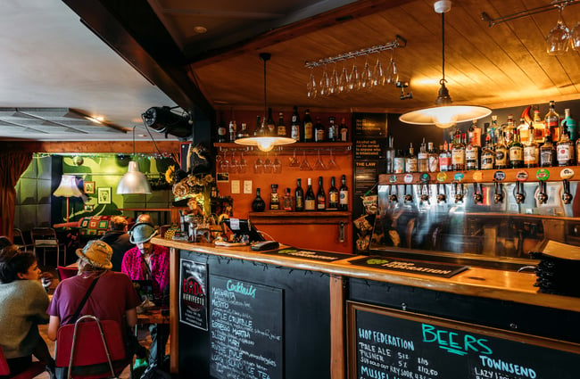 The bar area of Roots in Takaka.