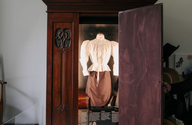 Kate Sheppard's outfit on display.