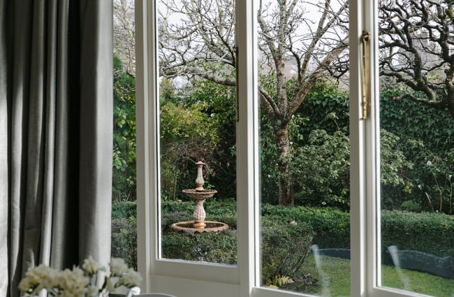 View out of the window looking out to the gardens.