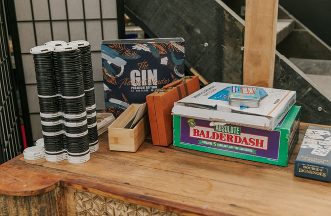 A close up of board games on a table.