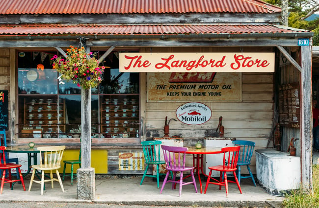 The entrance to the Langford Store.