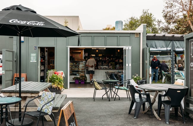 The outdoor seating are at the Lock Up in Kapiti.