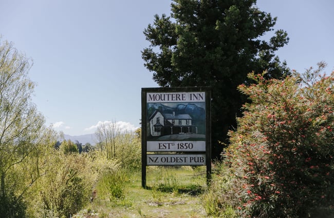 The Moutere Inn sign on roadside in Nelson Tasman
