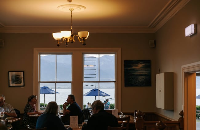 Customers dining at The Pier Hotel.