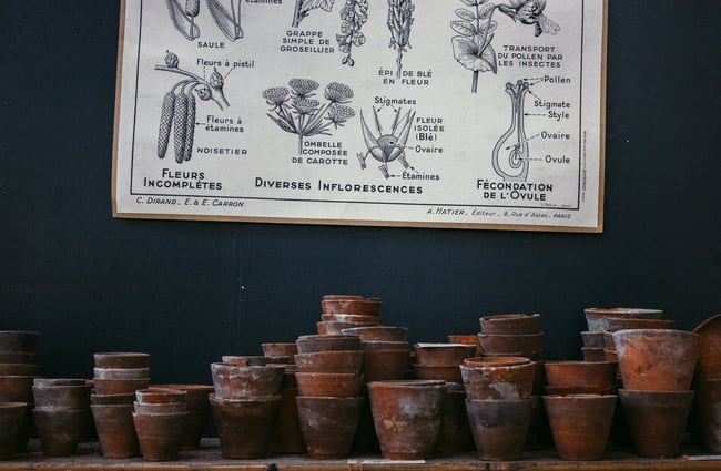 Old pots on display.