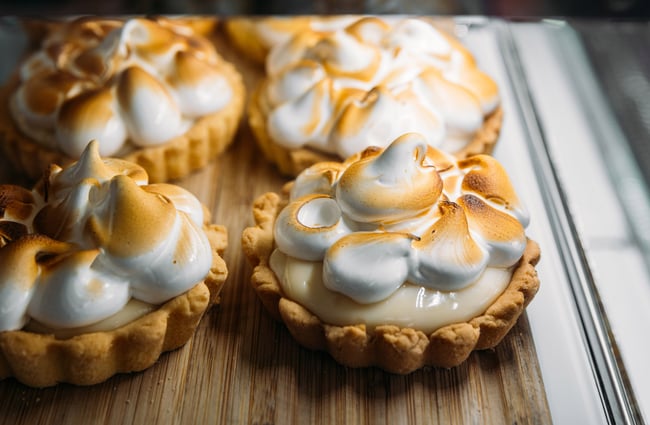 Mexican tarts with torched meringue on top