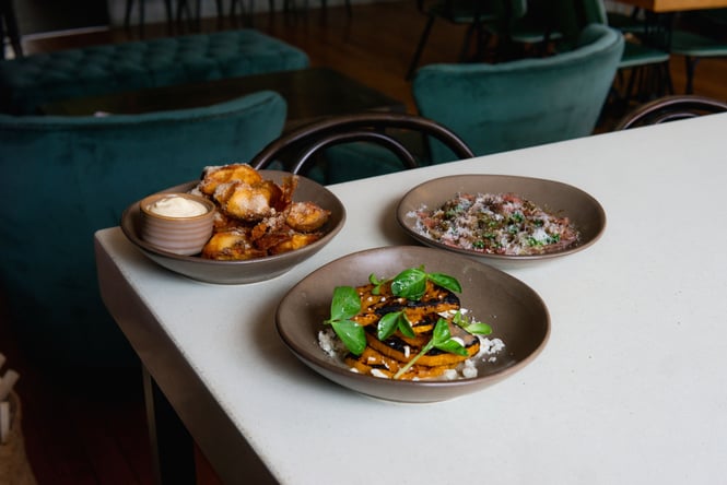 Sophisticated lunchtime dishes on the table at Miro in Christchurch