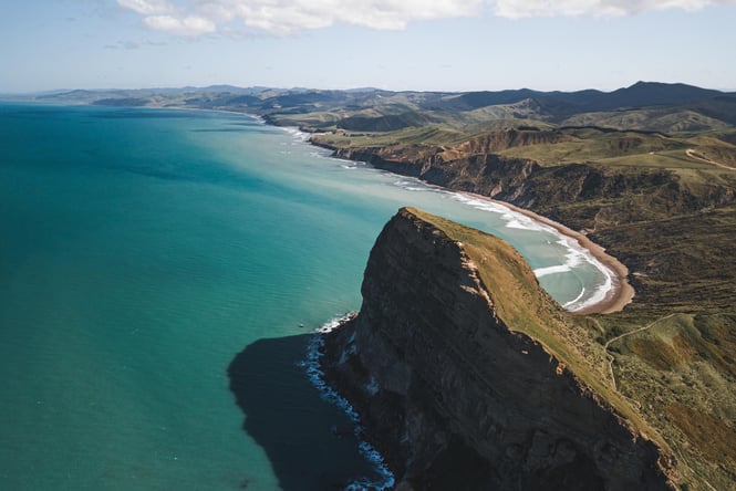 Drone view of Castle Point in the Wairarapa