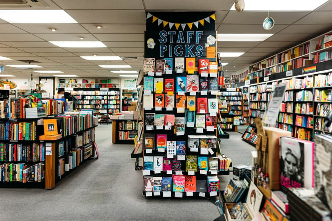Interior view of Unity Books, Wellington.