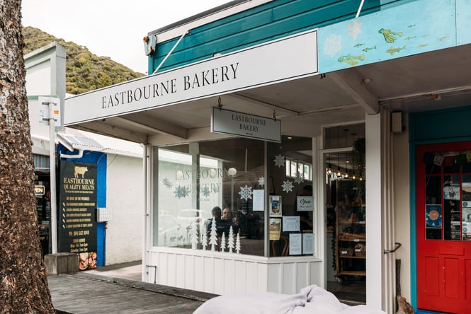 The exterior of Eastbourne Bakery in Wellington.