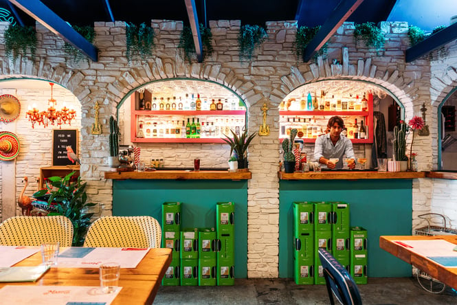The colourful bar at Margos.