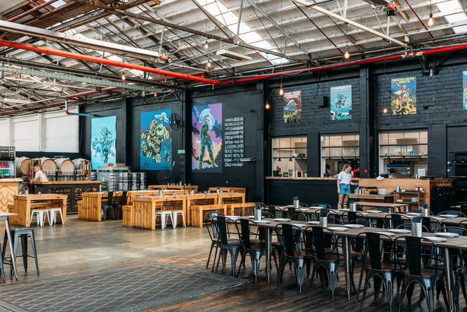 The large interior of Brewtown in Upper Hutt.