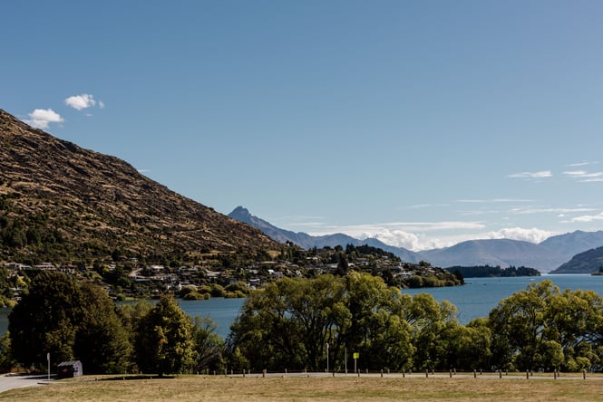 Queenstown Hills on a sunny day.