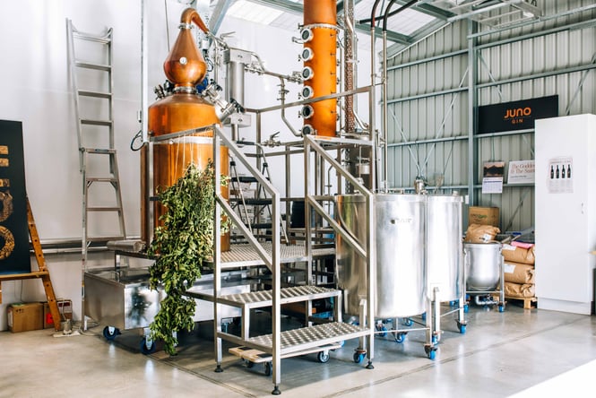 The distillery inside Juno Gin New Plymouth.