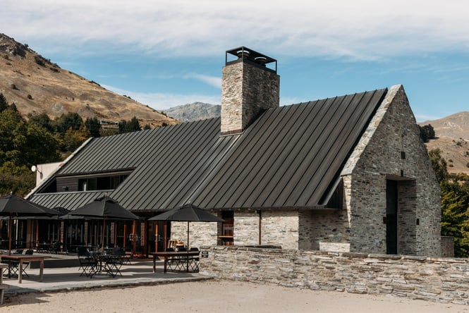 The large imposing exterior of Amisfield Queenstown.