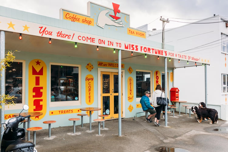 The colourful exterior of Miss Fortune's.