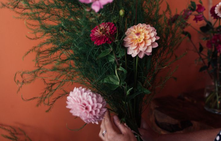 Close up of a bouquet.