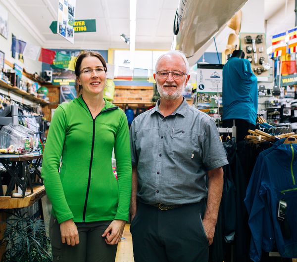 A photo of Colin and employee from Trek 'n' Travel, Hamilton.