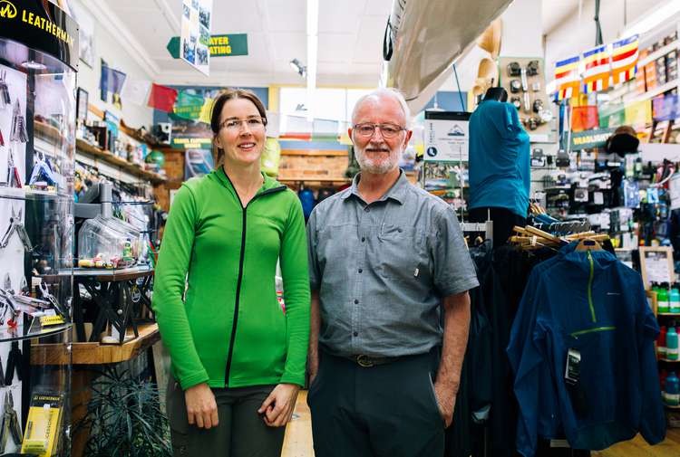 A photo of Colin and employee from Trek 'n' Travel, Hamilton.