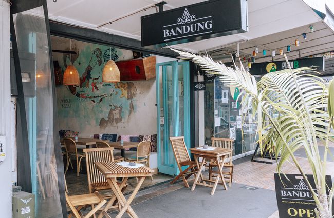 Exterior of Bandung Café, Auckland.
