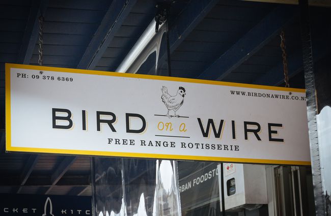 Entrance sign for Bird on a Wire.