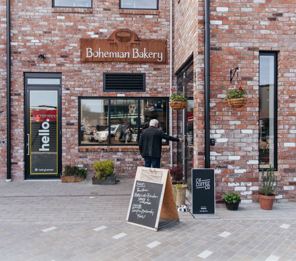Brick facade of the Bohemian Bakery.