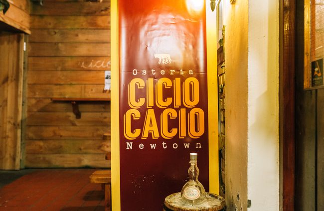 Cicio Cacio front sign.
