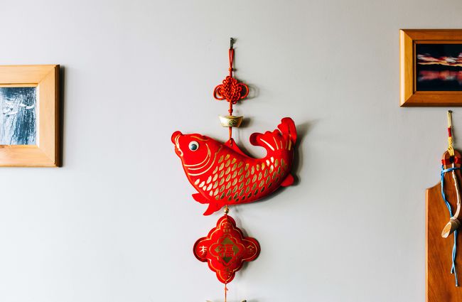 Fish hanging on the wall at Dumpling House.
