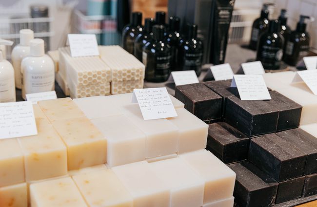 Close up of soaps for sale at Frances Nation shop in Christchurch.