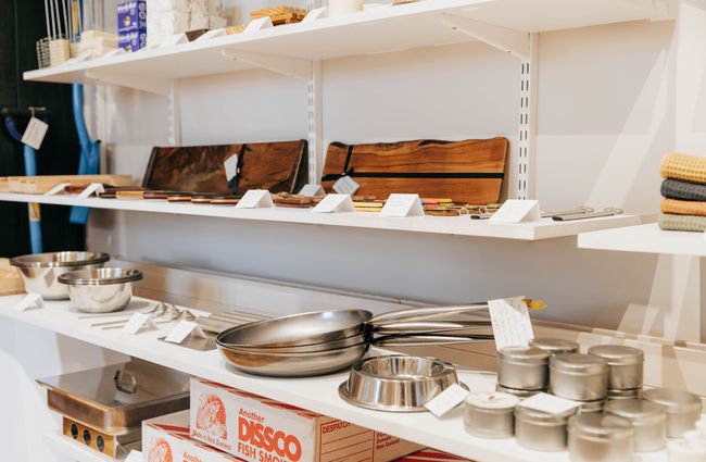 Kitchen items on display at Frances Nation shop in Christchurch.