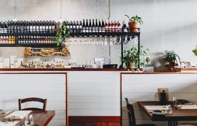 The bar area of Francesca's Italian Kitchen, Christchurch.