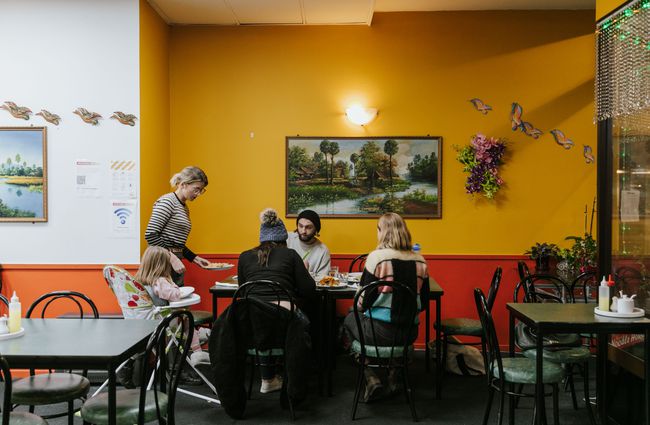 A group of people dining at Riccarton Noodle House.