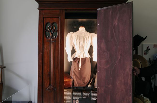 Kate Sheppard's outfit on display.