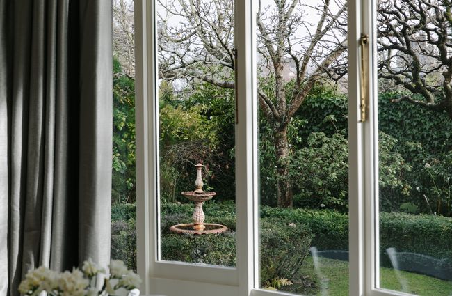 View out of the window looking out to the gardens.