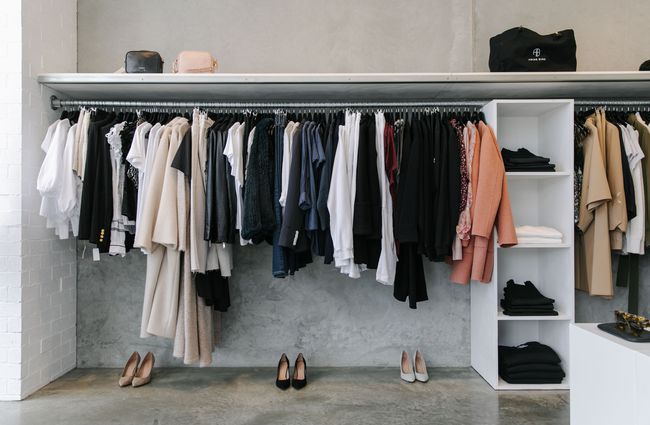 Woman's clothing on a rack.