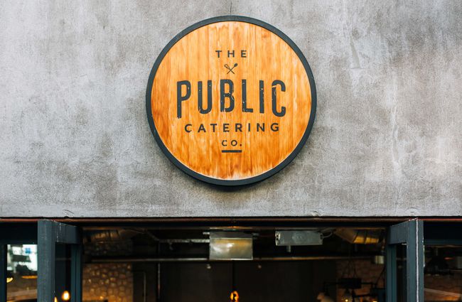 Sign for Public Catering Company, New Plymouth.