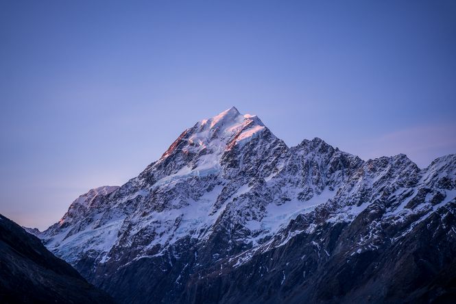 View of Mount Cook from the Hooker Valley.