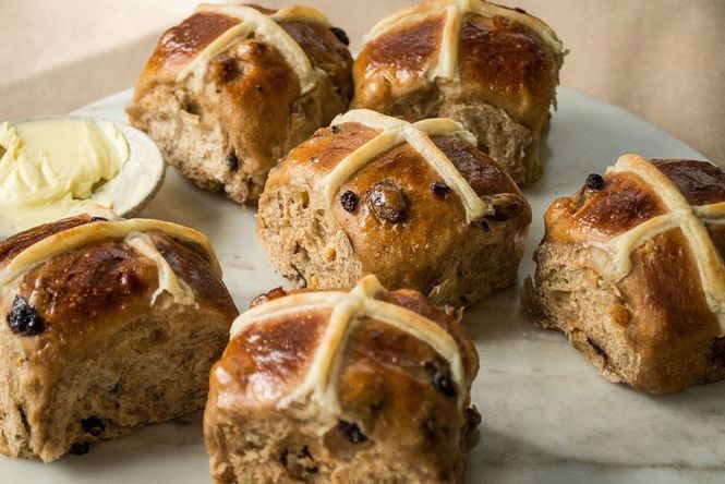 Hot cross buns by Amano in Auckland.