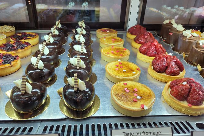 Cabinet of sweet treats at Alexandre Patisserie & Chocolaterie Palmerston North Central