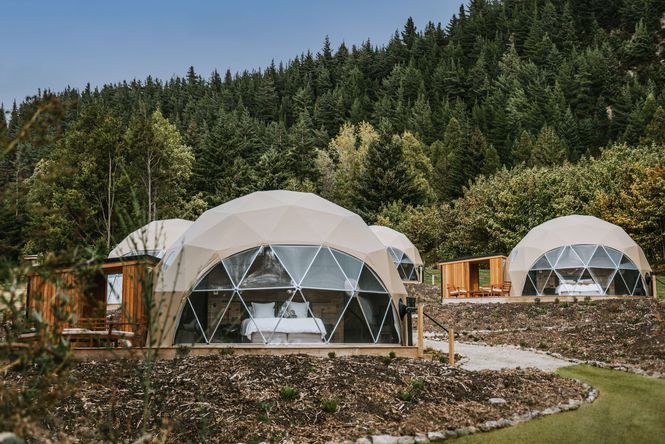 The accommodation domes.