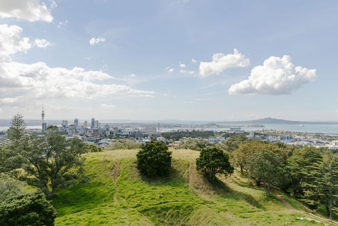 View of Auckland from Mt Eden Maungawhau.